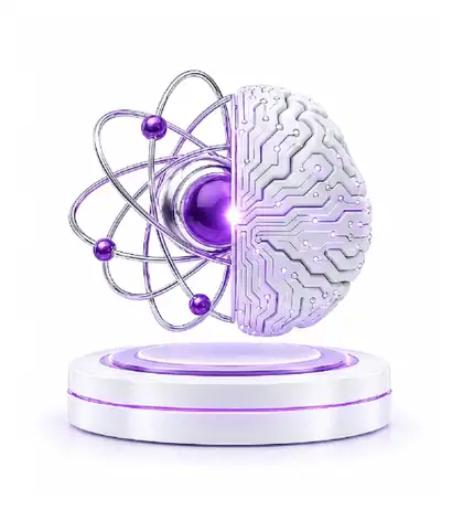 Animated AI brain on a podium