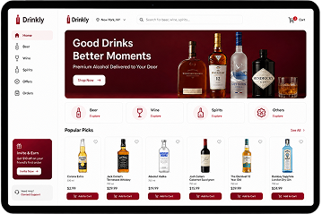 Drinkly web panel