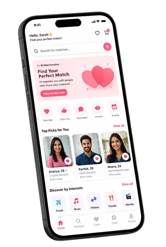 Smart Online Dating App screen shown on a phone