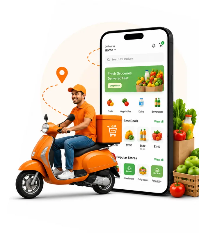 On-demand grocery delivery business