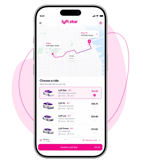 Rider app screen