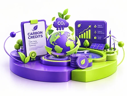 Carbon Credits tokenization illustration