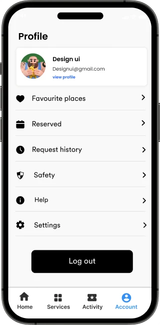 Profile screen