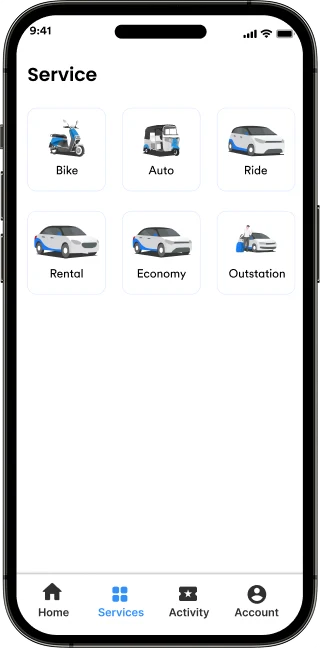 Services screen