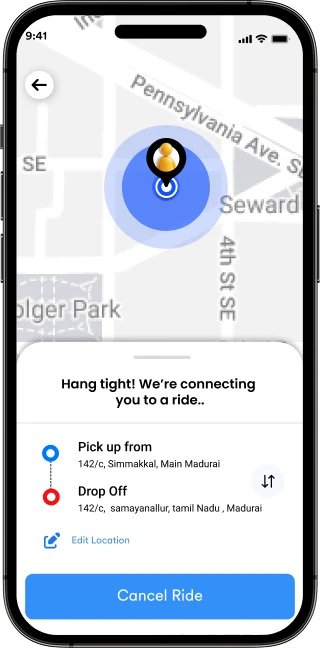 Connecting to a ride screen