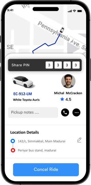 Driver details screen