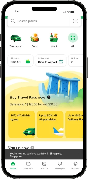 Grab-Like App mobile mockup