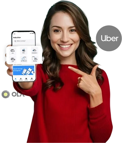 Taxi app shown on a phone
