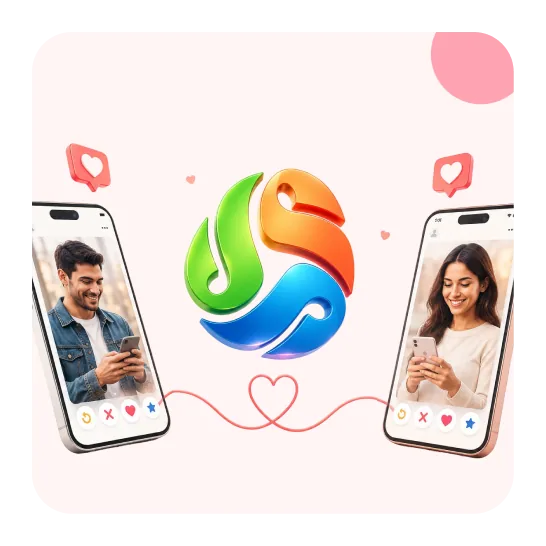 AI dating app connecting two people