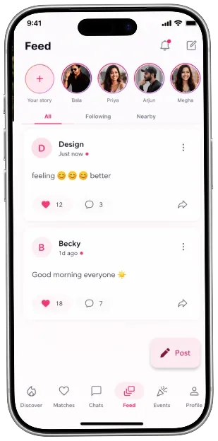 Feed screen