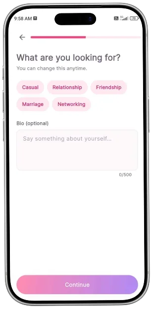 Onboarding screen
