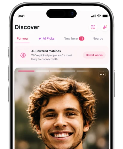 iOS dating app discover screen