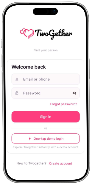 Tinder clone app screen 3